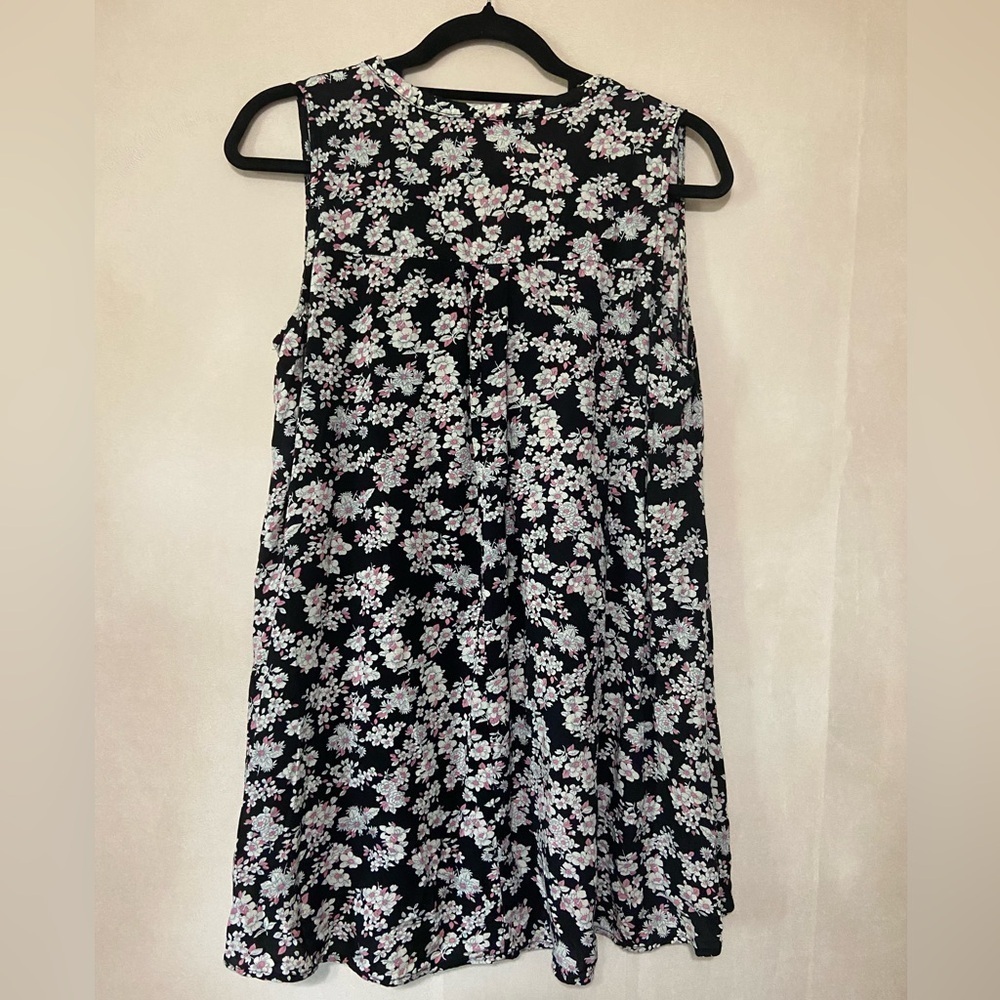 Umgee size S sleeveless split neck cherry blossom floral tunic tank EUC - Picture 3 of 6